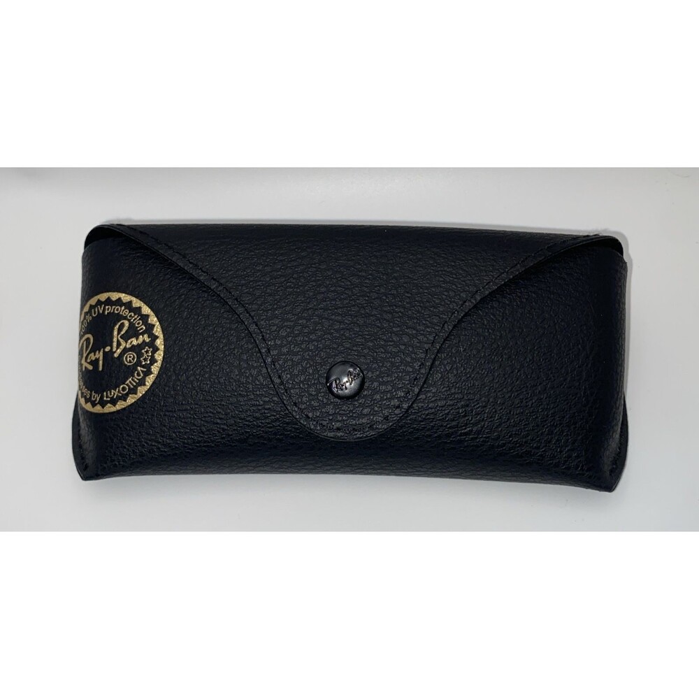Ray Ban Sunglasses Case-Black-Pebbled Faux Leather-Snap Closure-CASE ONLY